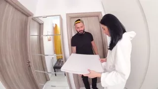 Christal Hot blows the Pizza Delivery Guy